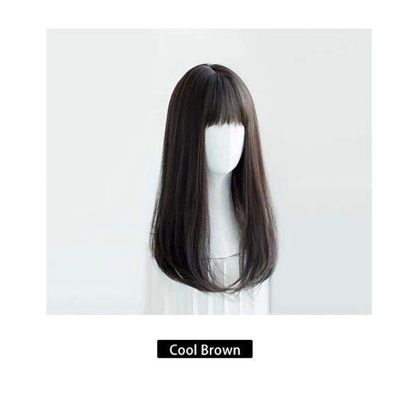 クールブラウン ゴールドブラウン ストレート ロング フルウィッグ 前髪あり 自然 ナチュラル かわいい ストレート 耐熱 イベント コスプレ ネット付き |  | 09