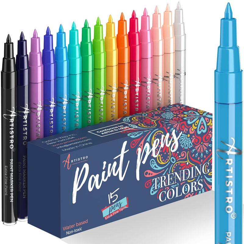 ARTISTRO Paint Pens ペイントペン ロックペインティング 石 小石 セラミック ガラス 木材用 アクリル ペイントマーカー