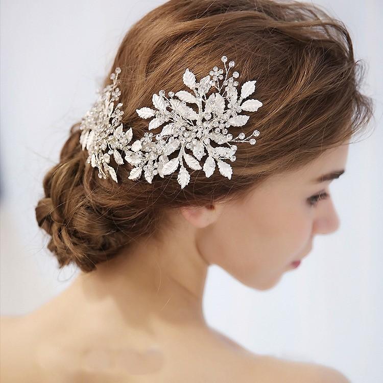 ウェディング ヘッドドレス 豪華なリーフ たっぷりビジュー ウェディング ヘッドドレス 豪華なリーフ たっぷりビジュー