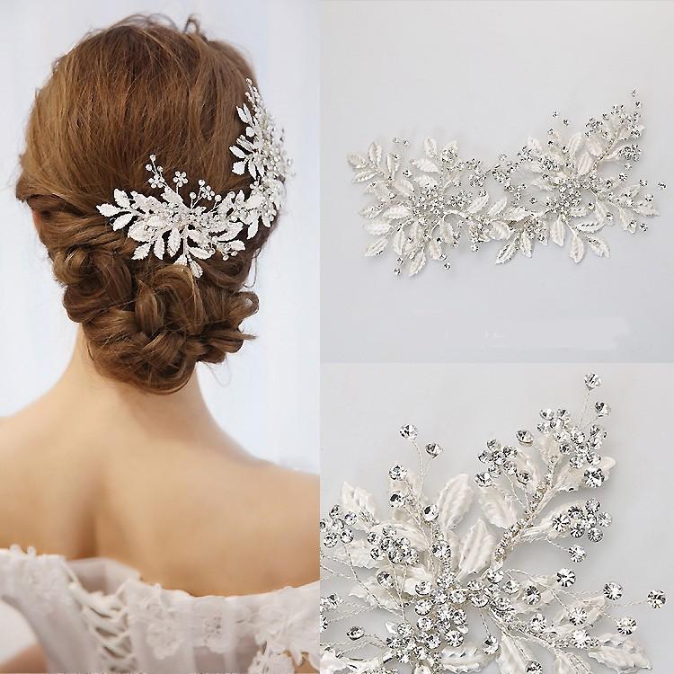 ウェディング ヘッドドレス 豪華なリーフ たっぷりビジュー ブライダル 髪飾り 結婚式 小枝 ヘアアクセサリー ダンス 発表会 和装 成人式 パーティー｜irismile-wedding｜05