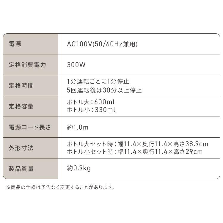 ボトルブレンダー 電動ミキサー ジューサー スムージー 持ち運び 氷も砕ける キャップ付き ホワイト ダークグレー アイリスオーヤマ IBB-601｜irisplaza｜14