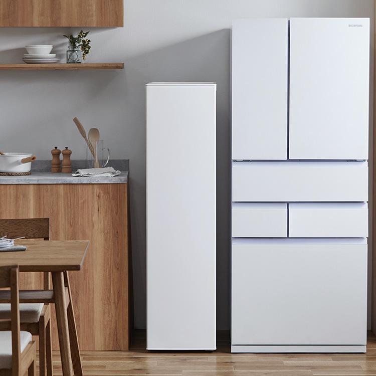 120L IRIS OHYAMAスリム冷凍庫 IUSN-5122-W IRIS OHYAMA 冷凍庫 省スペース コンパクト スリム冷凍庫 120L