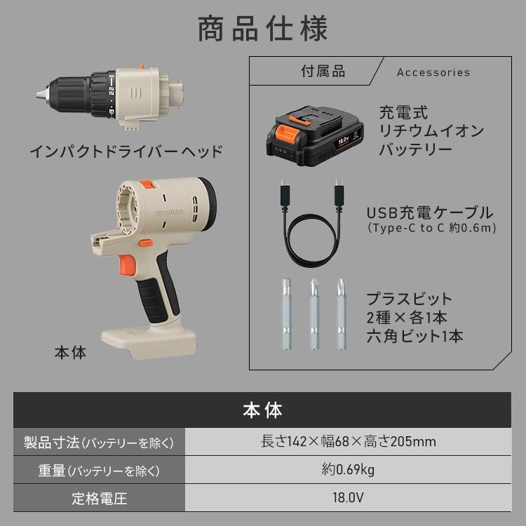 IRIS OHYAMA（アイリスオーヤマ） 電動ドライバー 充電式 マルチツール