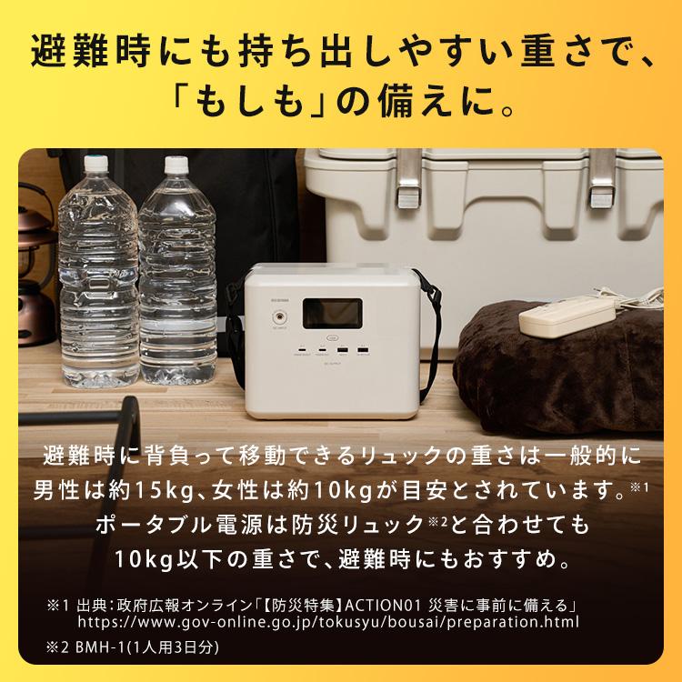 ポータブル電源 小型 コンパクト 200W 288Wh アウトドア キャンプ 車中泊 防災 災害 非常用 モバイル電源 アイリスオーヤマ IPU-A280-W * 安心延長保証対象の画像