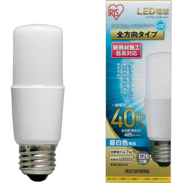 IRIS OHYAMA（アイリスオーヤマ） led電球 E26 T形 全方向タイプ 40W形相当 電球 LED 4個セット 照明 LED 電気 ...