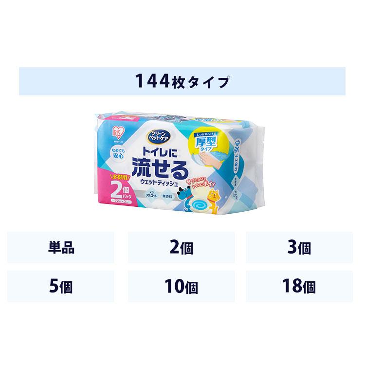 ウェットティッシュ 72枚×15個セット ペット用 ノンアルコール 厚手 クリーンペットケア 流せる ウエットティッシュ 1080枚 アイリスオーヤマ | IRIS OHYAMA | 07