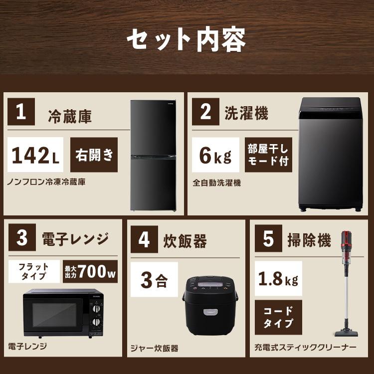 IRIS OHYAMA（アイリスオーヤマ） 新生活 家電セット 一人暮らし 