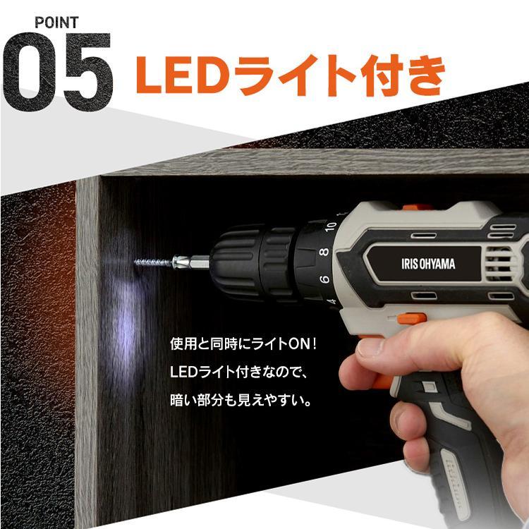 インパクトドライバー  電動ドライバー  アイリスオーヤマ  バッテリー2個  LEDライト付き IRIS OHYAMA（アイリスオーヤマ） インパクトドライバー 小型 充電式