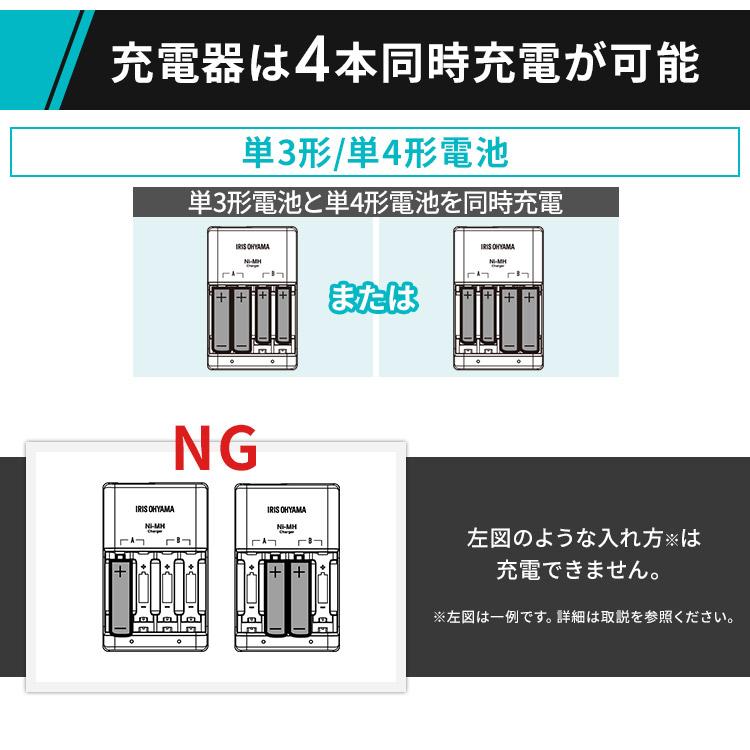 IRIS OHYAMA ビックキャパリチャージ充電器セット 電池 アイリス