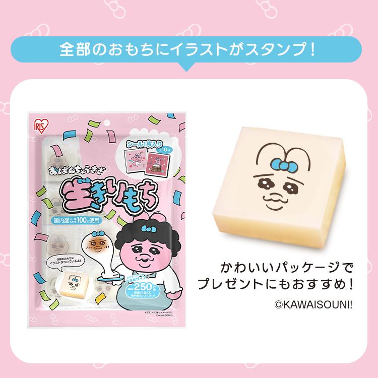 餅 切り餅 おぱんちゅうさぎ シール入 もち アイリスオーヤマ 250g 3袋 個包装 約30個 お餅 低温製法米 アイリスフーズ 生きりもち | IRIS OHYAMA | 01