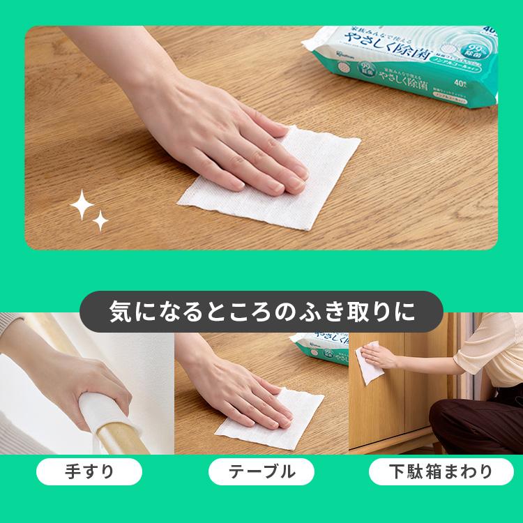 ウェットティッシュ 1600枚 (40枚入×40個) アルコール ノンアルコール 除菌シート アイリスオーヤマ アイリスヘルスケア HSTS-40A/N10P * | IRIS OHYAMA | 09