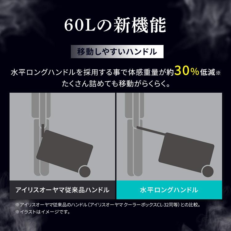 クーラーボックス 保冷 60L キャスター付き HUGEL 真空断熱クーラーボックス VITC-60 保冷専用 クーラーBOX 大型 アイリスオーヤマの画像