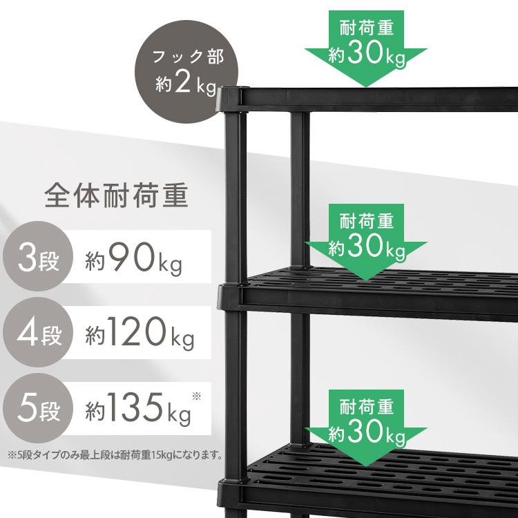 IRIS OHYAMA（アイリスオーヤマ） ラック 3段 プラスチック 棚 錆び