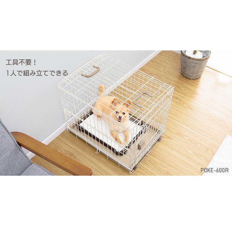犬 ケージ 屋根付き 折りたたみケージ ライトナチュラル Lサイズ