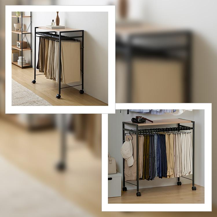 スラックスハンガー 20本 大容量 ハンガーラック スリム キャスター付 パンツハンガー タオル干し アイリスオーヤマ HIROBIRO HSH-20 * | IRIS OHYAMA | 10