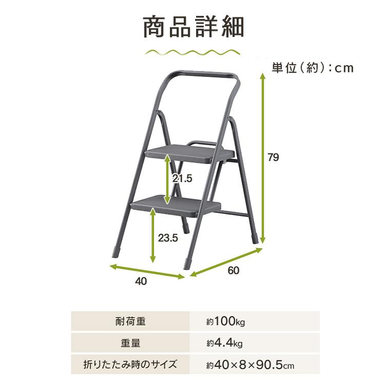 IRIS OHYAMA（アイリスオーヤマ） 踏み台 脚立 2段 折りたたみステップ
