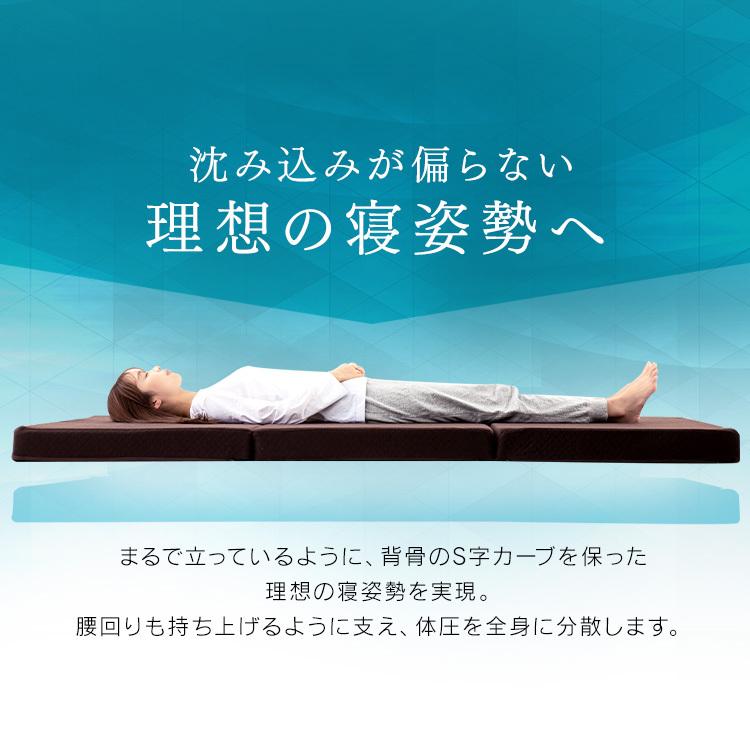 マットレス ダブル 高反発 三つ折り 折りたたみ 10cm 送料無料