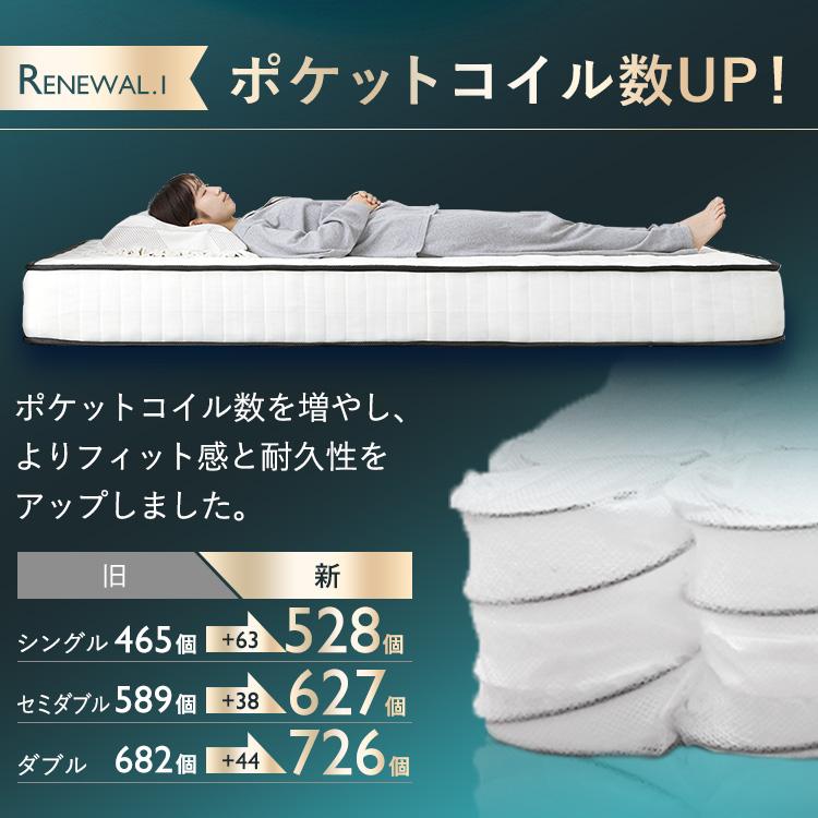 マットレス ダブル ポケットコイルマットレス 20cm 体圧分散 圧縮 通気