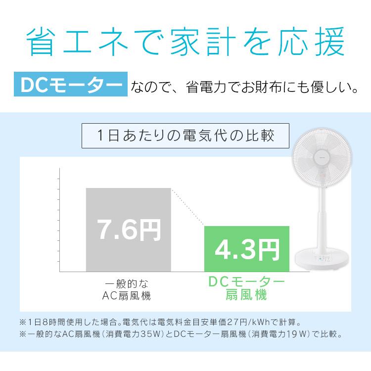 扇風機 dcモーター dc 静音 おしゃれ 首振り リビング リビング扇風機 DCモーター収納リモコン 白 グレー KI-360DC TEKNOS | ブランド登録なし | 07