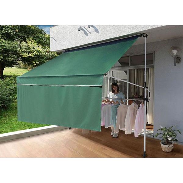 リビングアウト 前幕と物干し竿付きオーニング ブラウン 幅3m Amazon.co.jp: リビングアウト(Living Out) 前幕と物干し竿付き