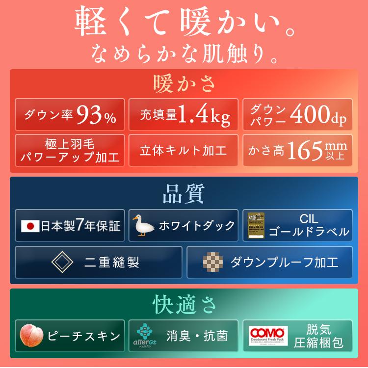 IRIS OHYAMA（アイリスオーヤマ） 羽毛布団 ダブル 冬用 ロング