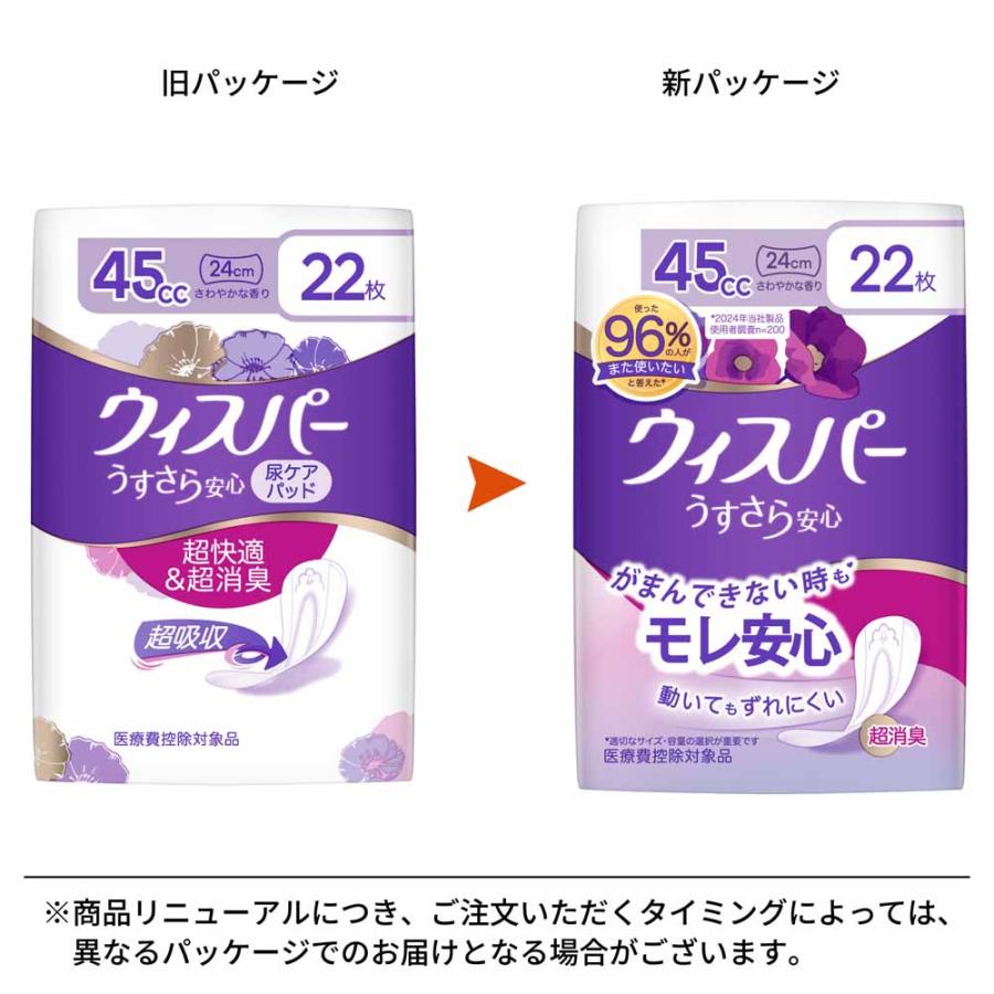 P&G 吸水ケア ウィスパー うすさら安心 快適の中量用 45cc 24cm 22枚 3
