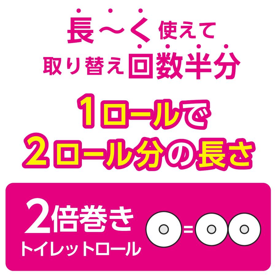 トイレットペーパー ダブル 2倍 スコッティ フラワーパック 2倍巻き 50m 12ロール 600m まとめ買い 備蓄 クレシア(D)｜irisplaza｜05