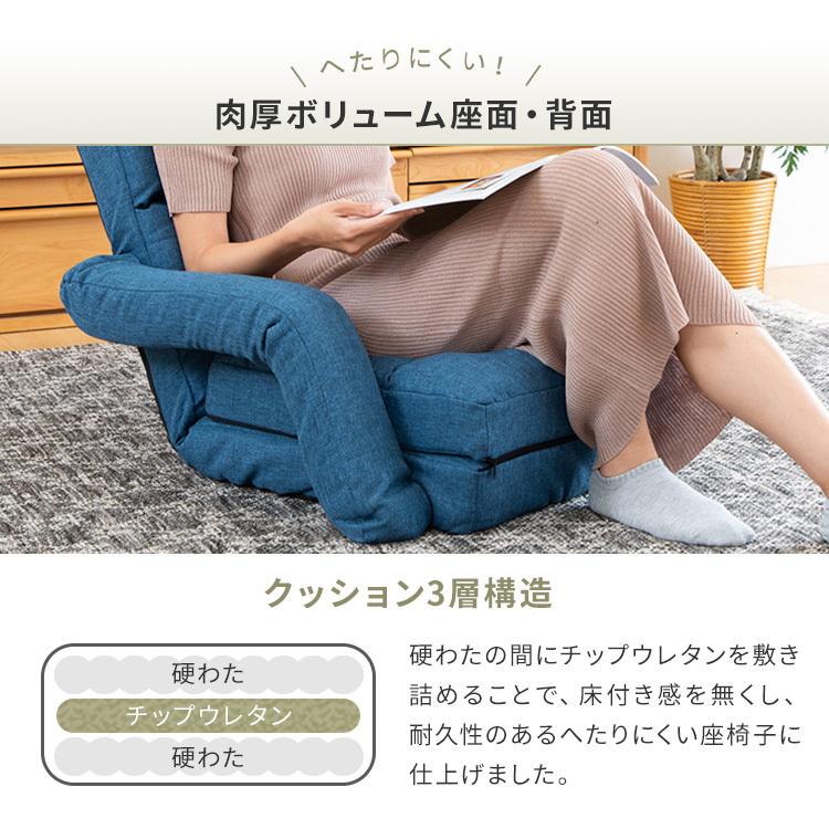 座椅子 おしゃれ 肘掛け付き リクライニング ハイバック コンパクト