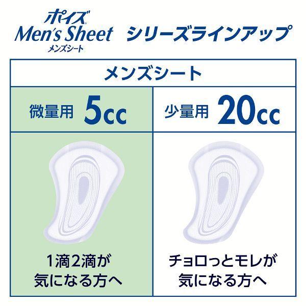 ポイズ メンズシート 吸水ケア 尿漏れパッド 微量タイプ 5cc 5個セット