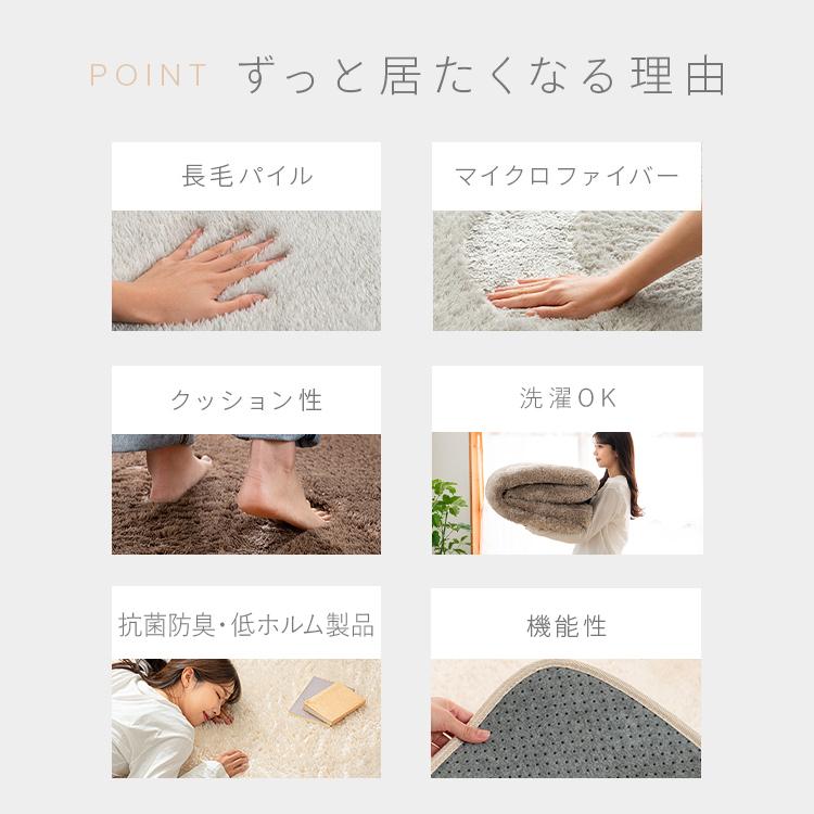 ラグ カーペット 3畳 厚手 北欧 洗える 洗えるラグ おしゃれ ラグマット ラグカーペット シャギーラグ 床暖房 抗菌 防臭 滑り止め 200&times;250 SGR-2025