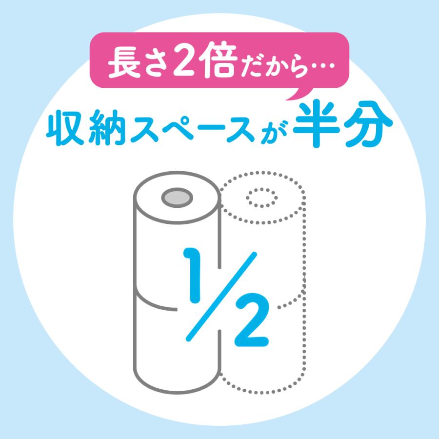 トイレットペーパー シングル ダブル 2倍巻 12ロール 2倍長持ち 50m 100m エンボス コンパクト 共同開発 アイリスプラザ 日本製紙クレシア まとめ買い｜irisplaza｜10