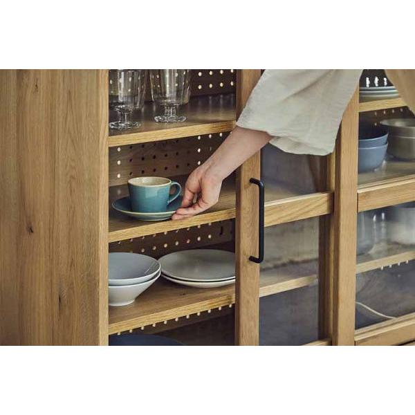 関家具 食器棚 キッチンラック 収納 ガラス 可動棚 nora ノラ Herme