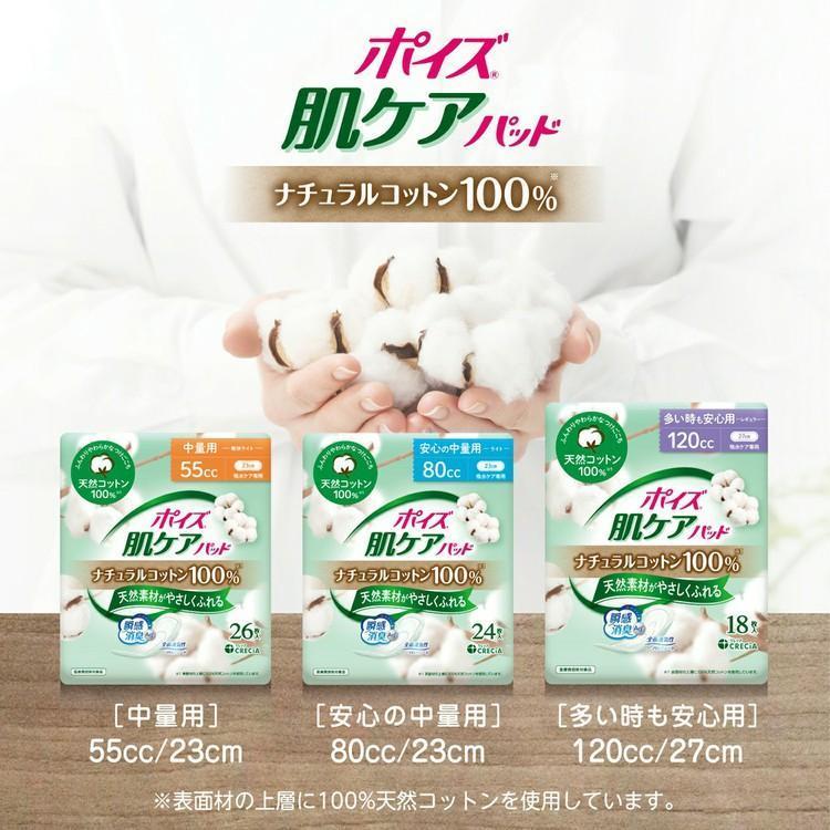 ポイズ 吸水ナプキン 肌ケア 120cc 18枚 27cm 5個セット 天然