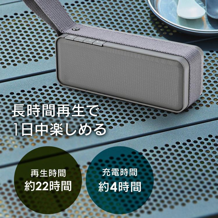 スピーカー Bluetooth グレー ワイヤレス 角型 ステレオスピーカー 長