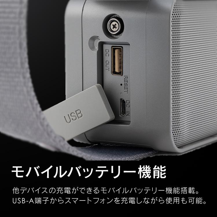 スピーカー Bluetooth グレー ワイヤレス 角型 ステレオスピーカー 長