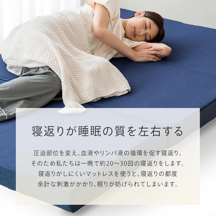 マットレス セミダブル 三つ折り 高反発 折りたたみ カバー ベッド