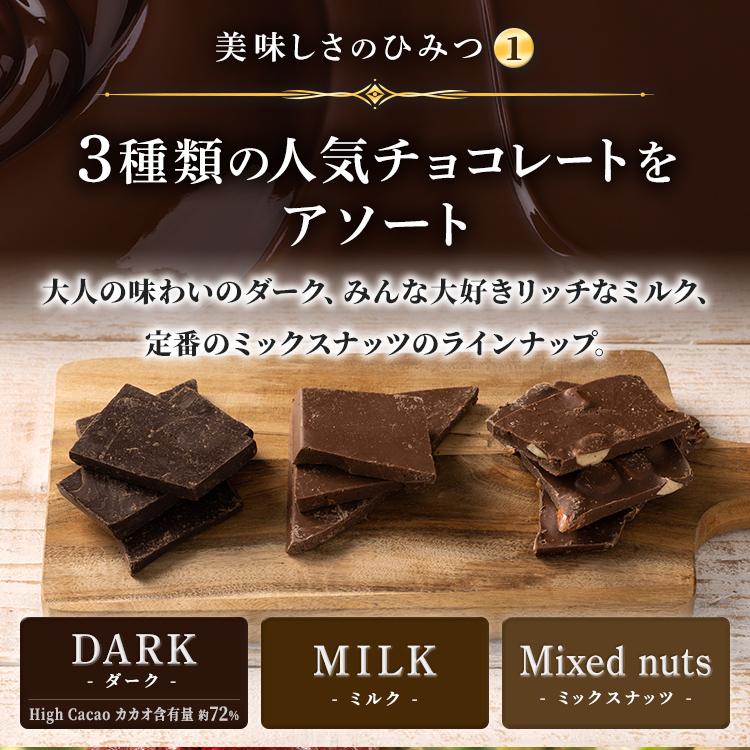 チョコレート ギフト 1kg 3種類 ハイカカオ 割れチョコ 詰め合わせ ダーク ミルク ミックスナッツ バレンタイン チョコレート 大容量｜irisplaza｜07