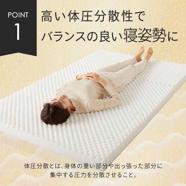 マットレス シングル 三つ折り 高反発 プロファイル 硬め 10cm 通気性 抗菌 防臭 体圧分散 三つ折りマットレス 圧縮梱包 KUM3-P10-25D-S｜irisplaza｜08