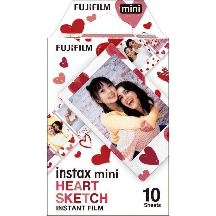 富士フイルム FUJIFILM インスタントカメラ チェキ用フィルム 10枚入 絵柄 (ハートスケッチ) INSTAX MINI HEART