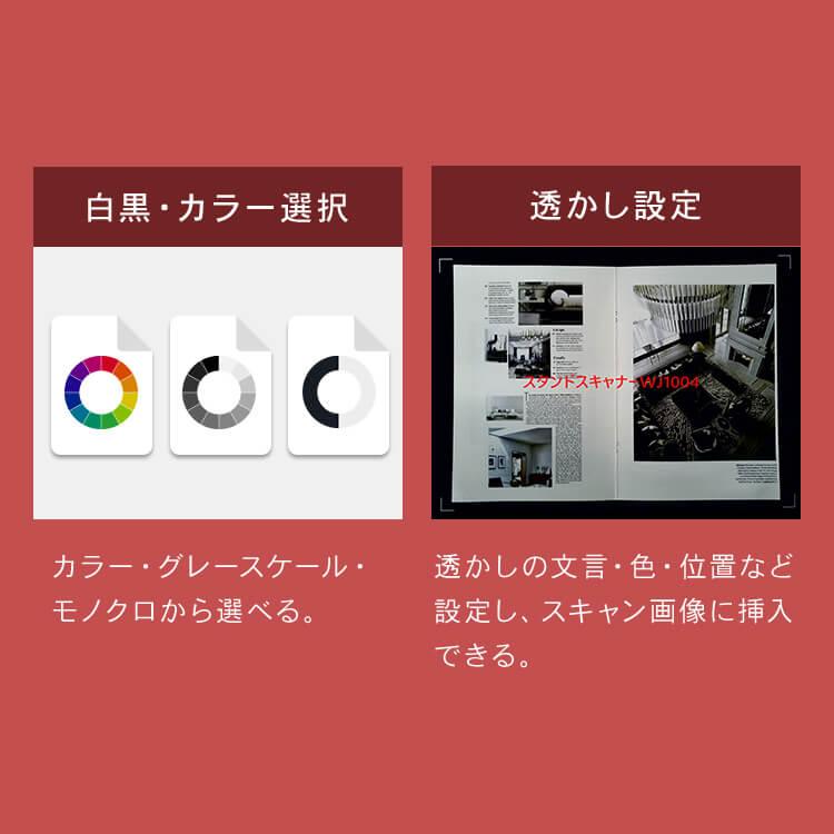 オーバーヘッド型スキャナー A4対応 コンパクト ドキュメントスキャナー ダークグレー WJ1004の画像