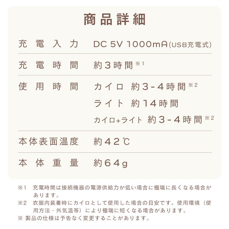 充電式カイロ カイロ 充電式 電気カイロ リチャージブル ライト付き