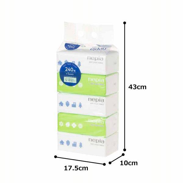 王子ネピア ティッシュ ティッシュペーパー 240組(480枚) 5パック 10個