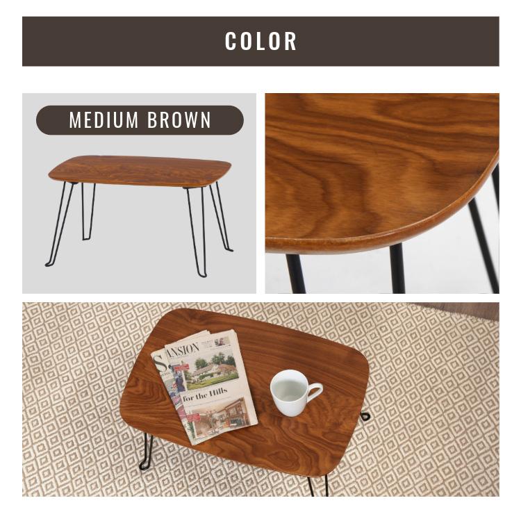 不二貿易 ローテーブル 折りたたみ 60×40cm 折れ脚ローテーブル トロン