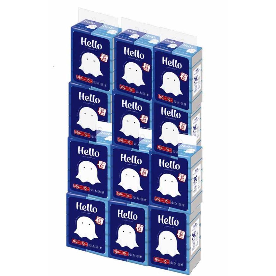 ティッシュ ティッシュペーパー Hello ソフトパック 180組 10パック 12個セット ハロー ソフトパックティシュ ハーフ 小さめ コンパクト | hello（ユニバーサル・ペーパー） | 02