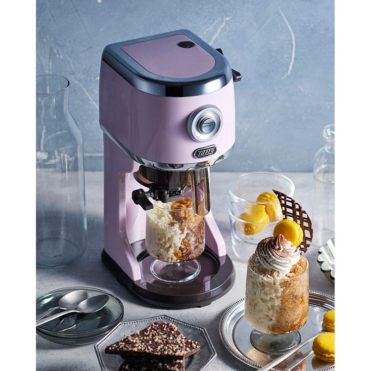 Toffy かき氷器 電動 ふわふわ 製氷カップ付 冷凍フルーツ バラ氷対応