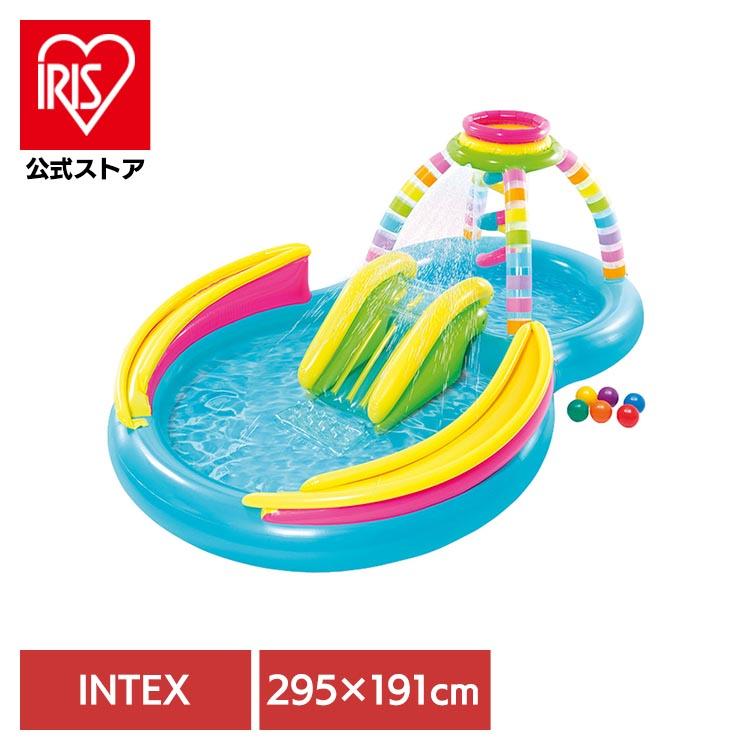 プール ビニールプール 大型 家庭用 レインボーファンネルプレイセンター 水遊び 56137 INTEX の商品画像