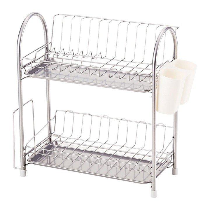 【4月限定‼️スリム食器カゴ2】 スリムなのに深さがあってたっぷり収納できるステンレス製水切りかご