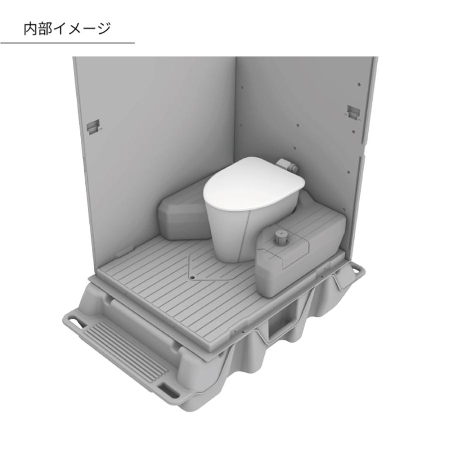 仮設トイレ 洋式タイプ 水洗式 洋式ペダル式 軽水洗便槽付 グリーン