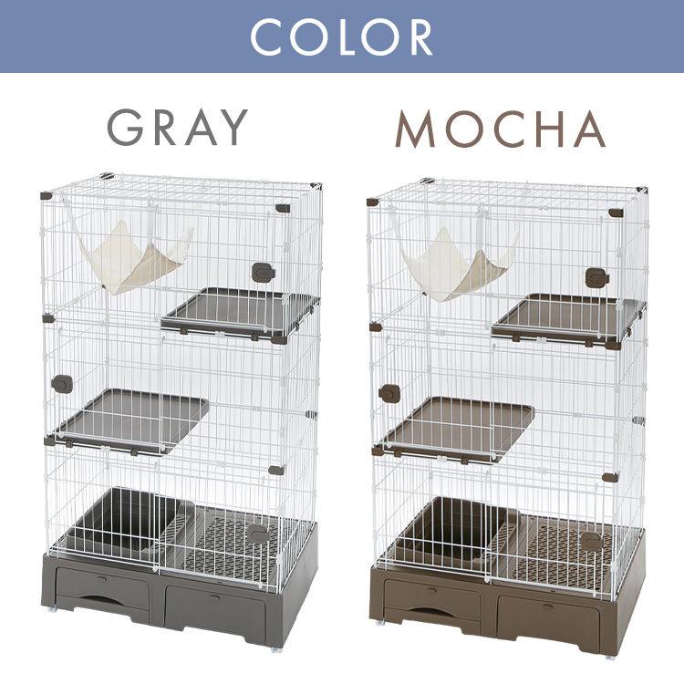 キャットケージ 3段 システムトイレ一体キャットケージ ハンモック 猫