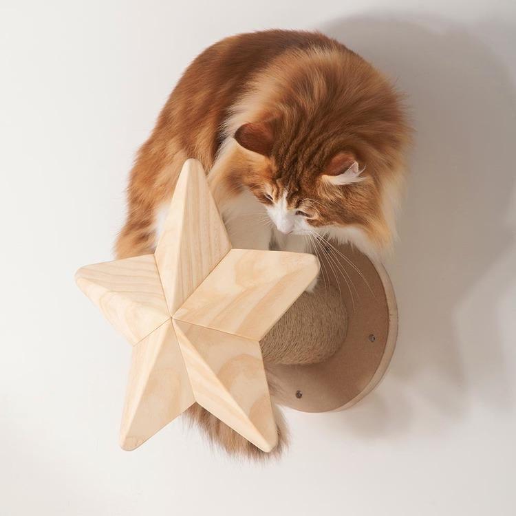 キャットウォーク キャットステップ 猫用品 爪とぎ ペット用品 猫家具 猫ベッド 壁掛け ペット共生 猫部屋 賃貸おすすめ TWINKLESTAR 星 MYZOO MZ0044_1